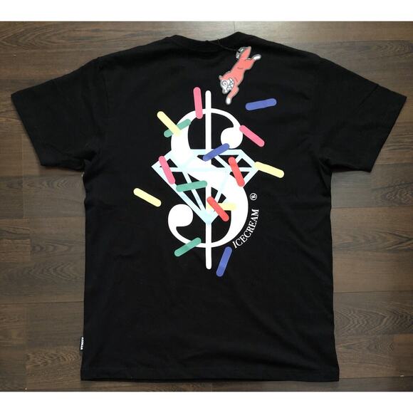 ICECREAM Dollar and Cents SS Tee 411-2204 Black 2021 BBC Brand New Size XL - Picture 6 of 10
